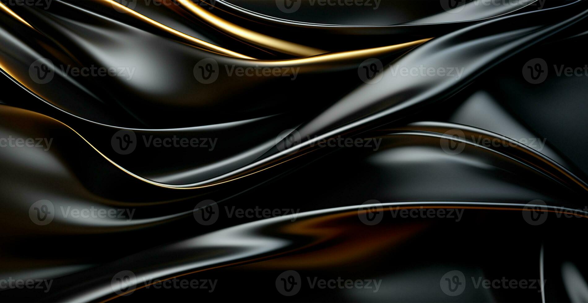 Abstract black white background, wavy lines lighting - AI generated image photo