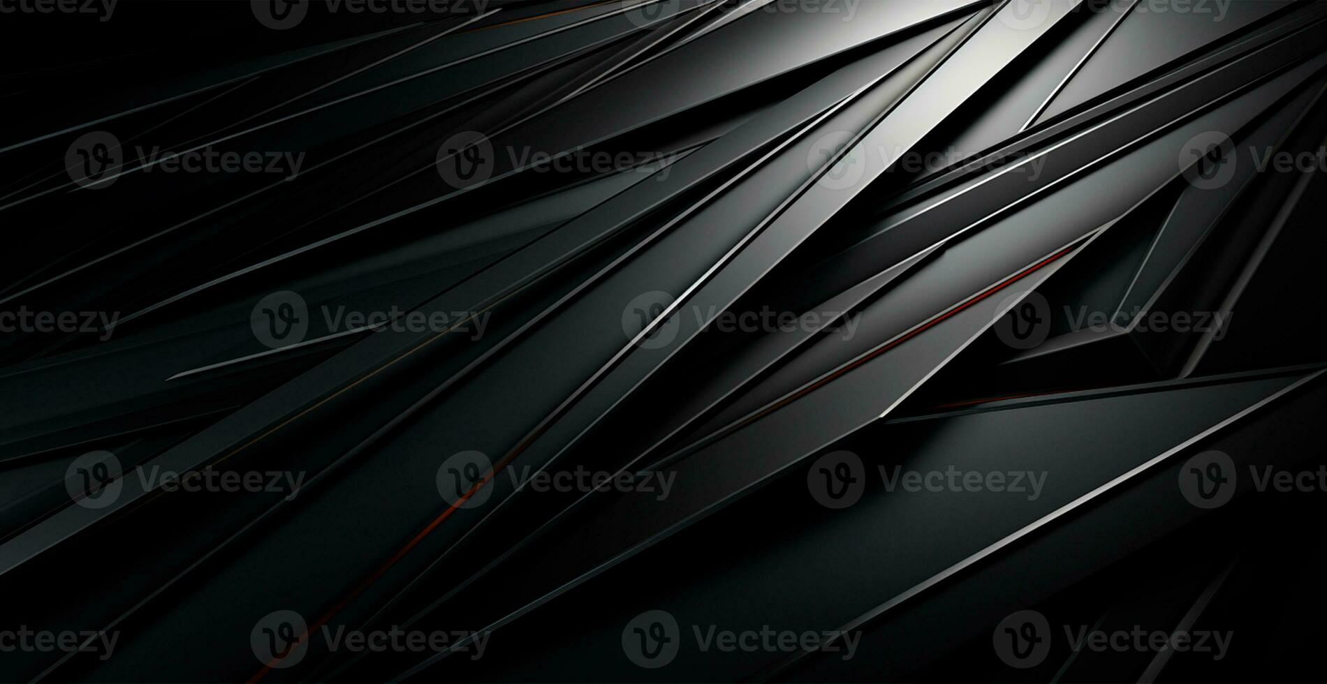 Abstract black background, straight lines lighting - AI generated image photo