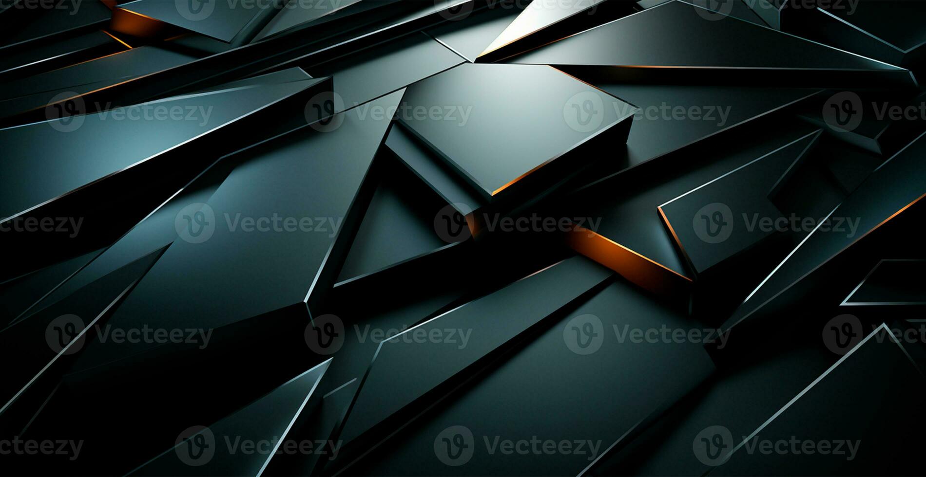 Abstract black background, straight lines lighting - AI generated image photo