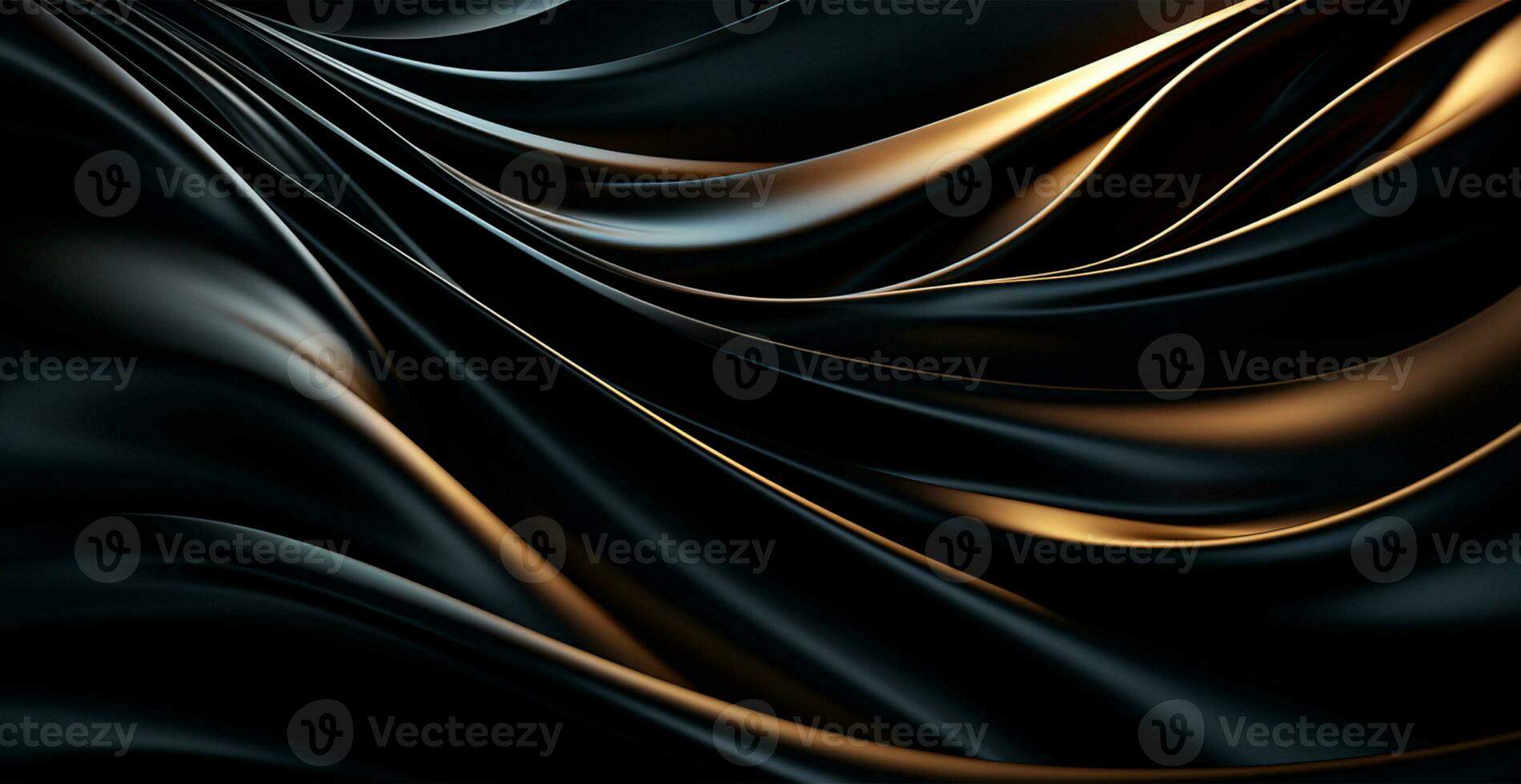 Abstract black white background, wavy lines lighting - AI generated image photo