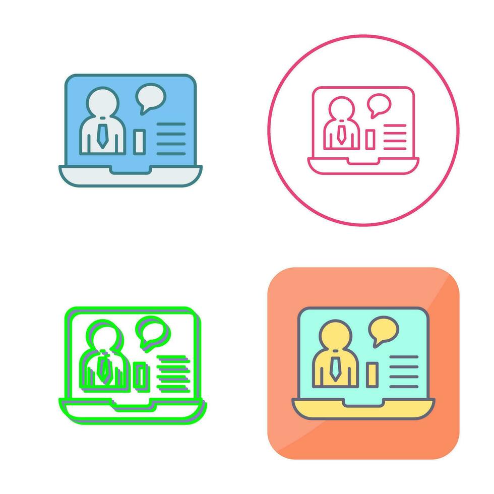 Online Job Interview Vector Icon