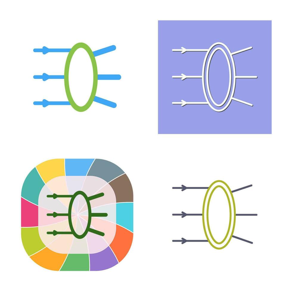 icono de vector de refracción