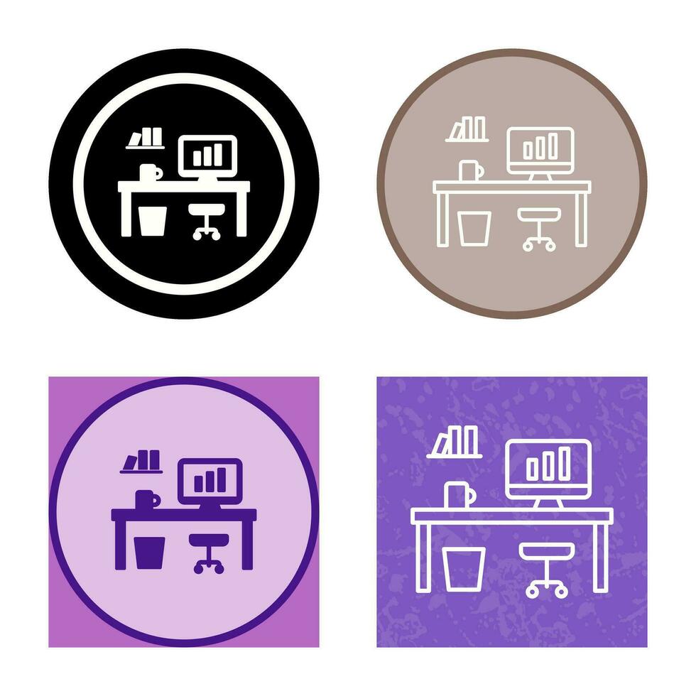 Office Desk Vector Icon