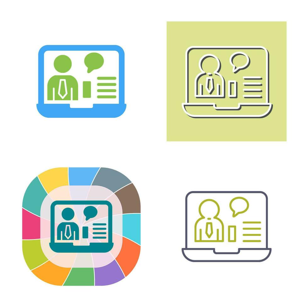 Online Job Interview Vector Icon