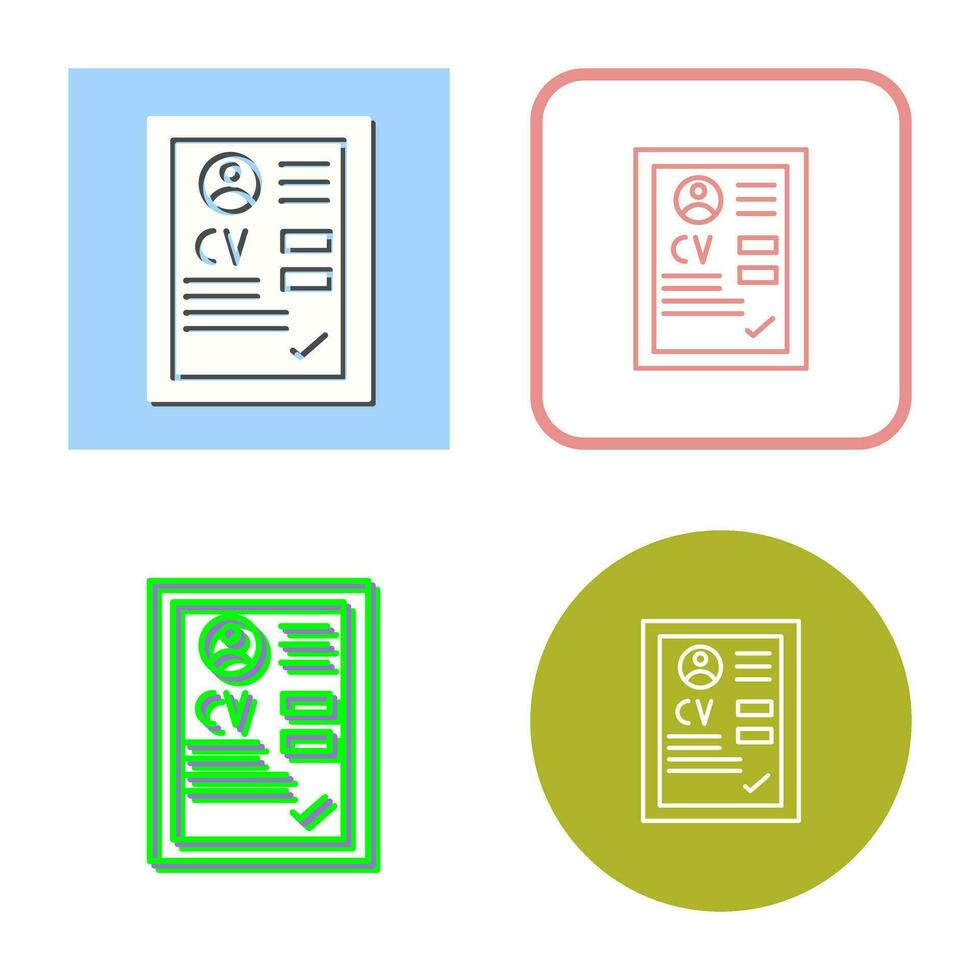 CV Vector Icon