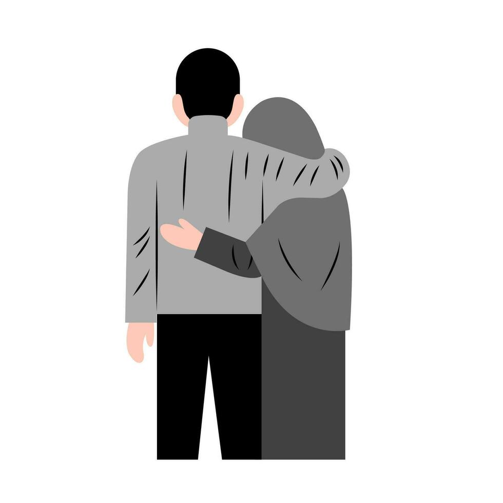 Husband And Wife Consoling Each Other vector