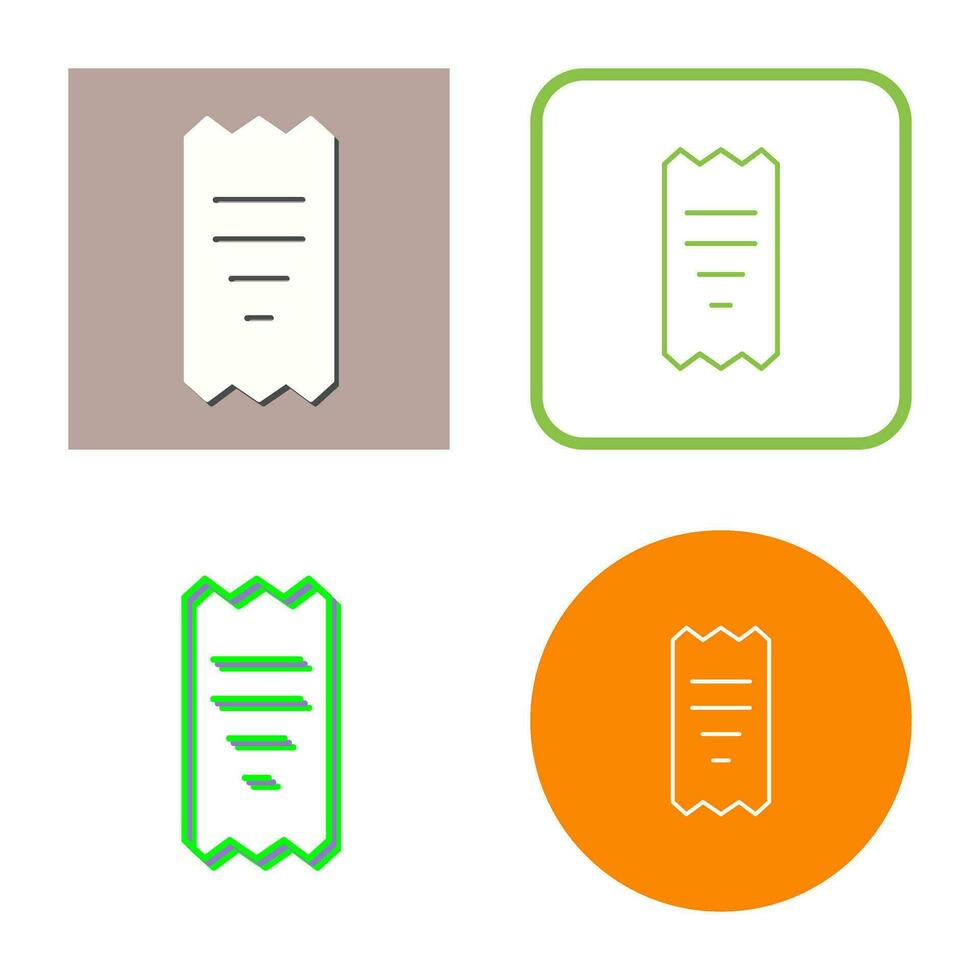 Unique Receipt Vector Icon