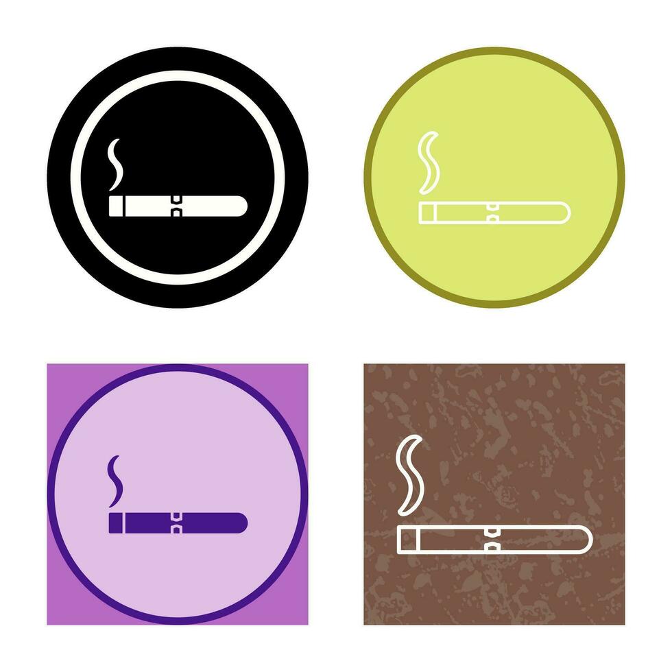 icono de vector de cigarro encendido único