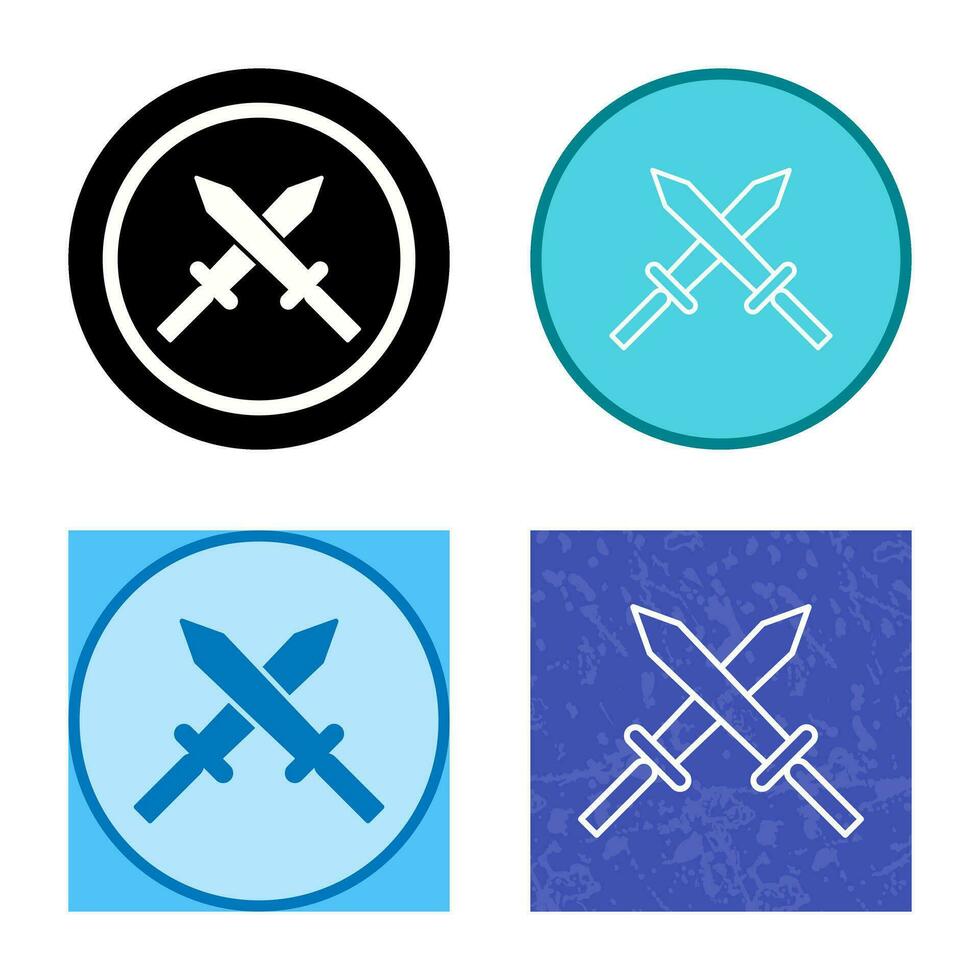 Unique Two Swords Vector Icon