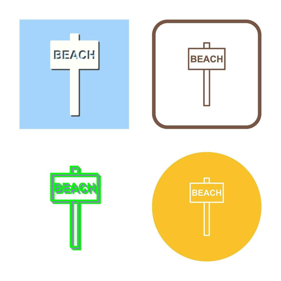 icono de vector de señal de playa