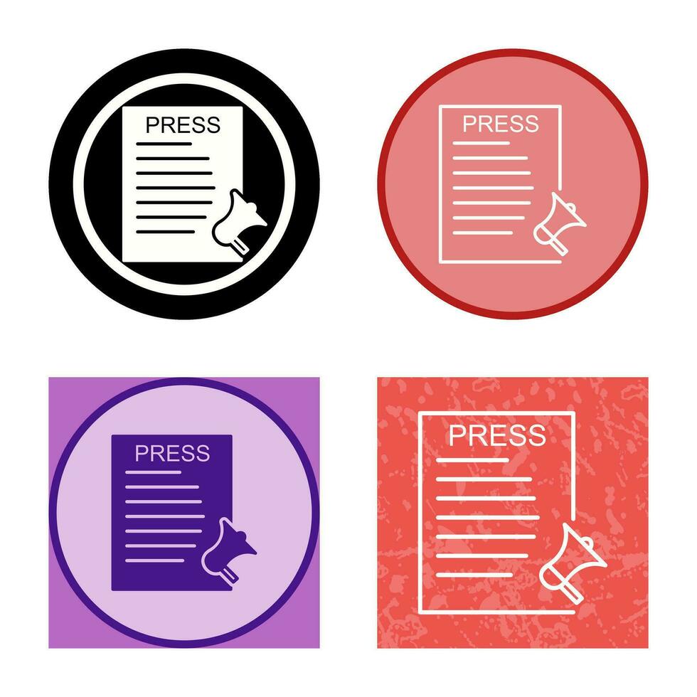 Unique Press Releases Vector Icon