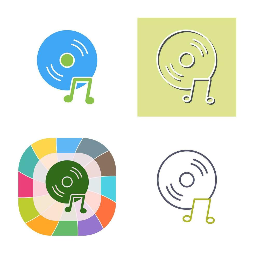 Unique Music CD Vector Icon