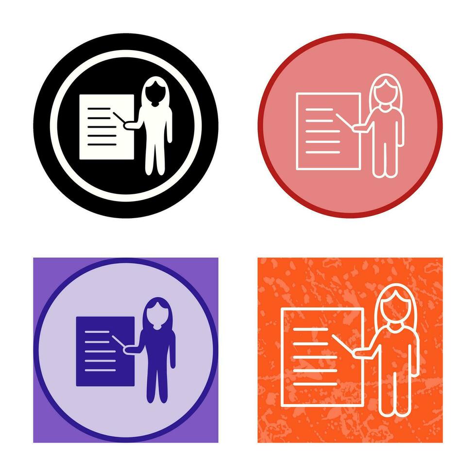Unique Female Presenter Vector Icon