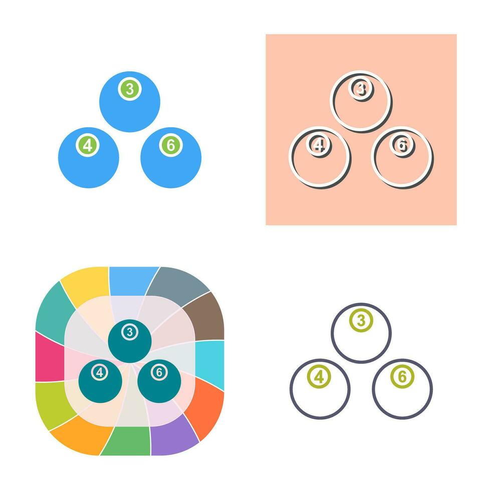 Unique Snooker Balls Vector Icon