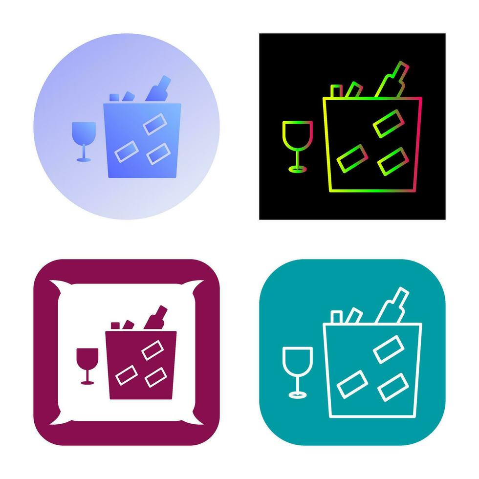 Unique Wine Bottle in Ice Vector Icon