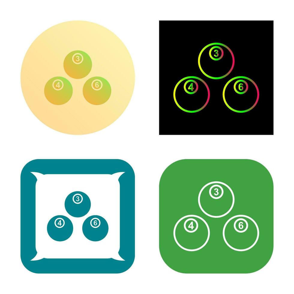 Unique Snooker Balls Vector Icon
