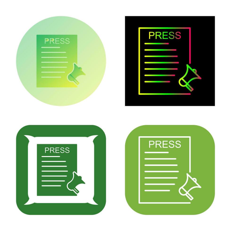 Unique Press Releases Vector Icon