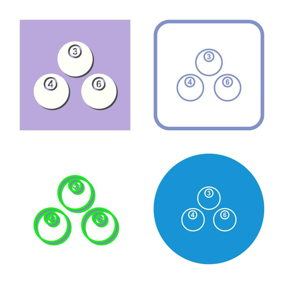 Unique Snooker Balls Vector Icon