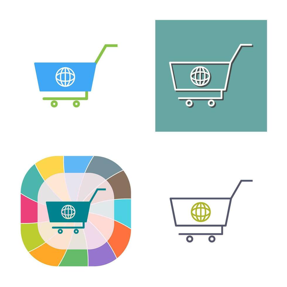 Unique Global Shopping Vector Icon