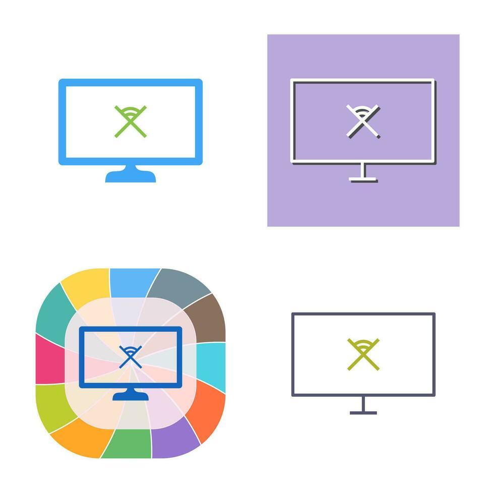 Unique Disconnected Network Vector Icon