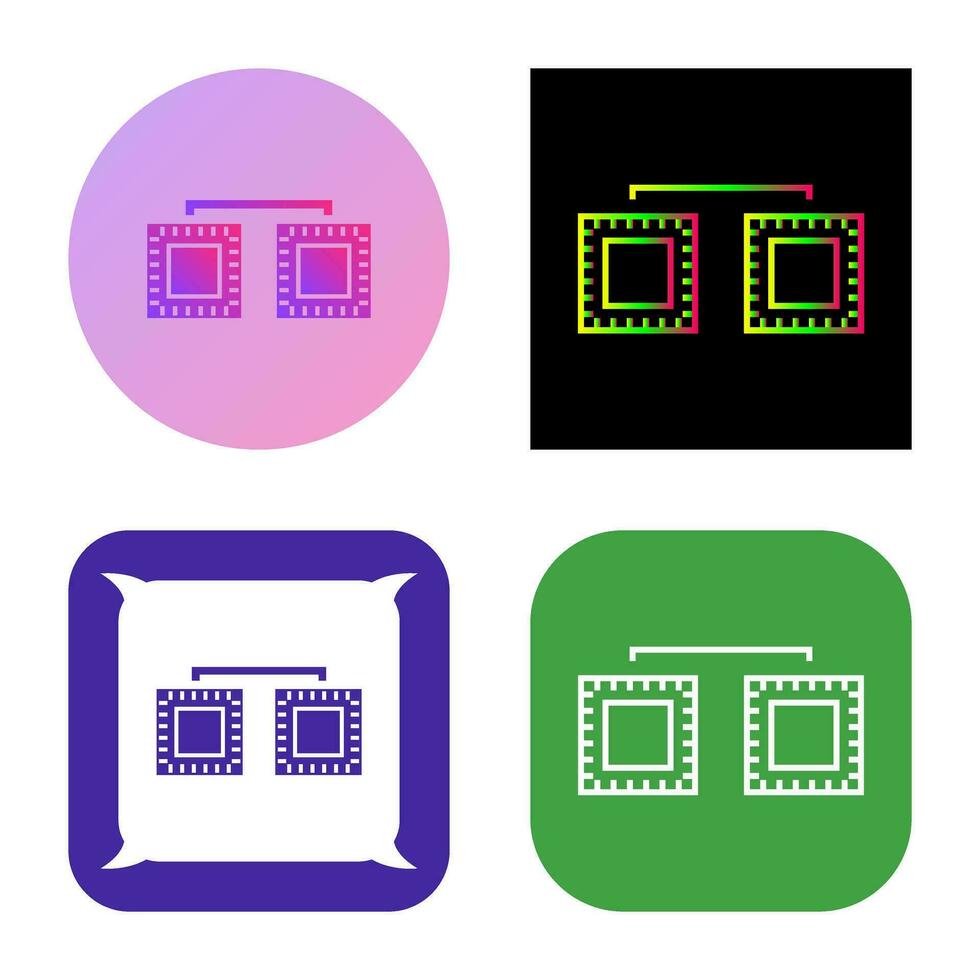 Unique Processors Connected Vector Icon