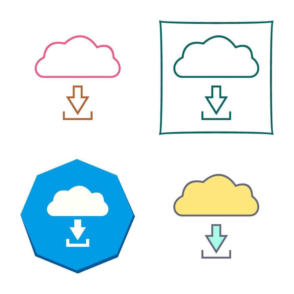 Unique Download from Cloud Vector Icon