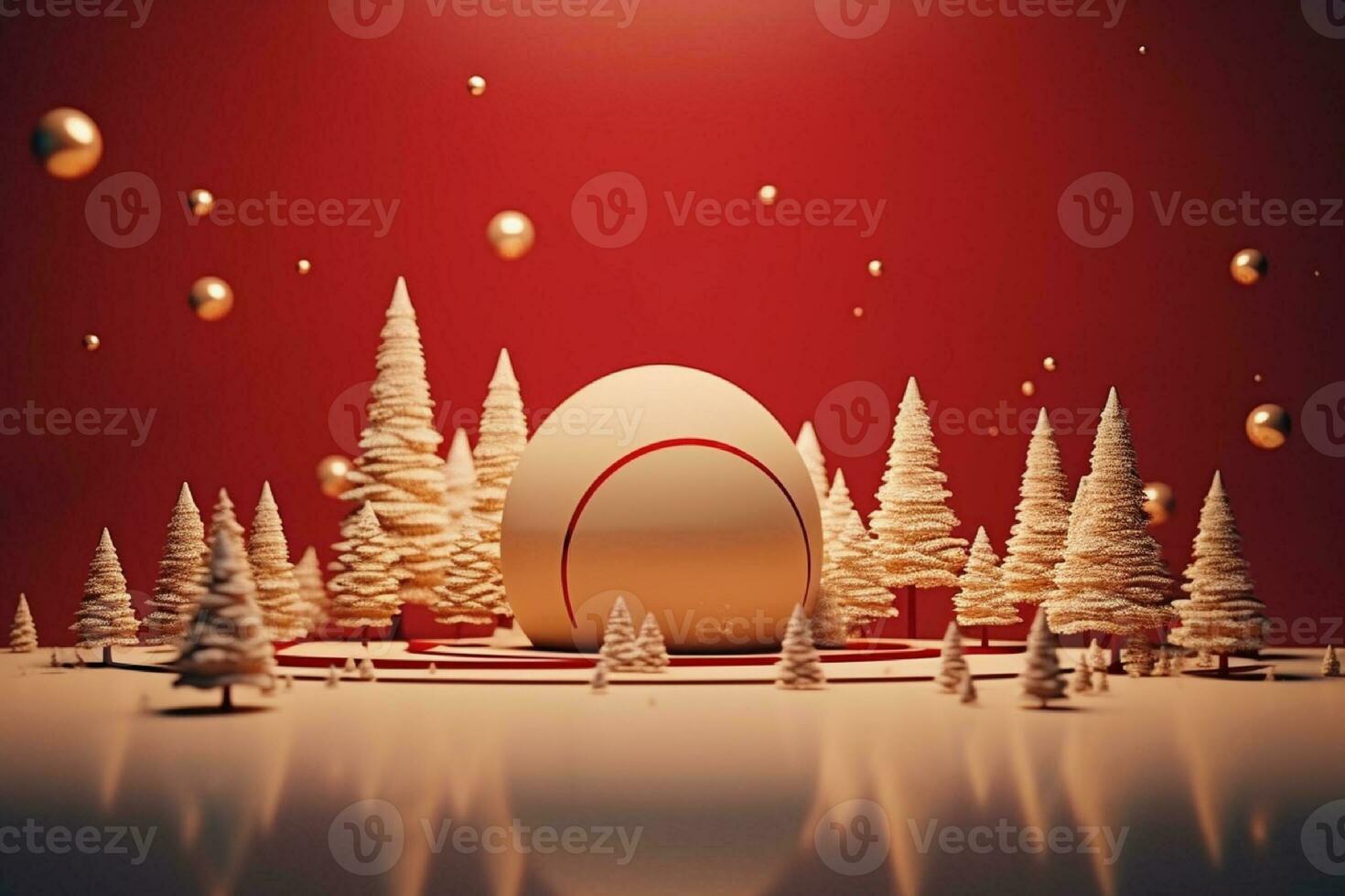 Christmas greeting card. Festive decoration on bokeh background. New Year concept generated with AI photo