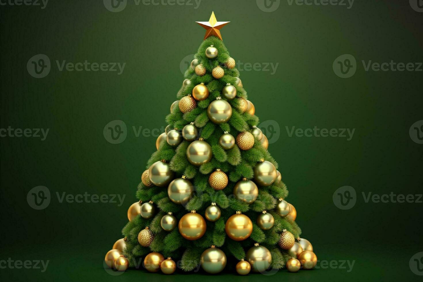 Christmas greeting card. Festive decoration on bokeh background. New Year concept generated with AI photo