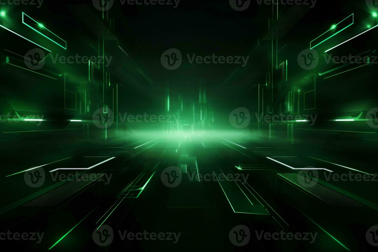 Emerald futuristic technology style template background, AI Generative photo