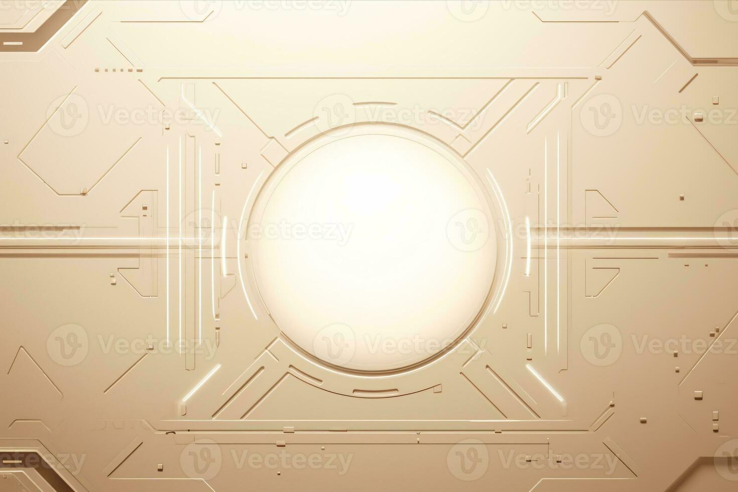 Beige futuristic technology style template background, AI Generative photo