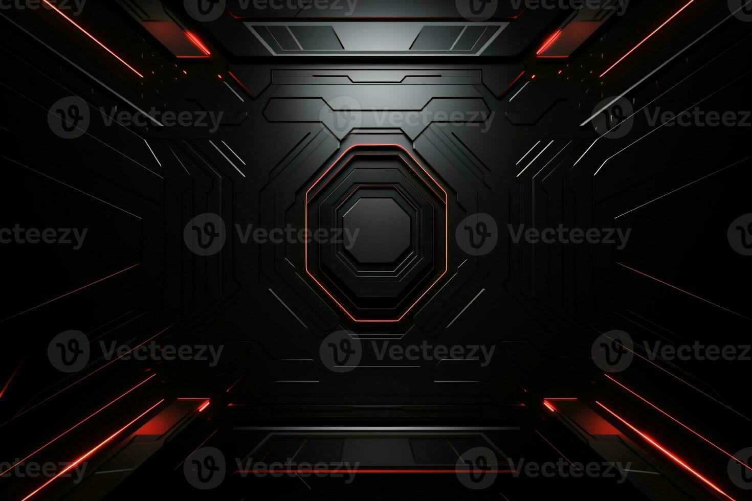 Black futuristic technology style template background, AI Generative photo