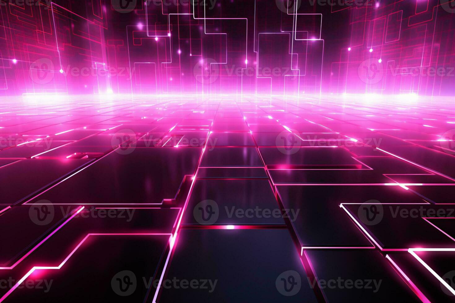 Magenta futuristic technology style template background, AI Generative photo