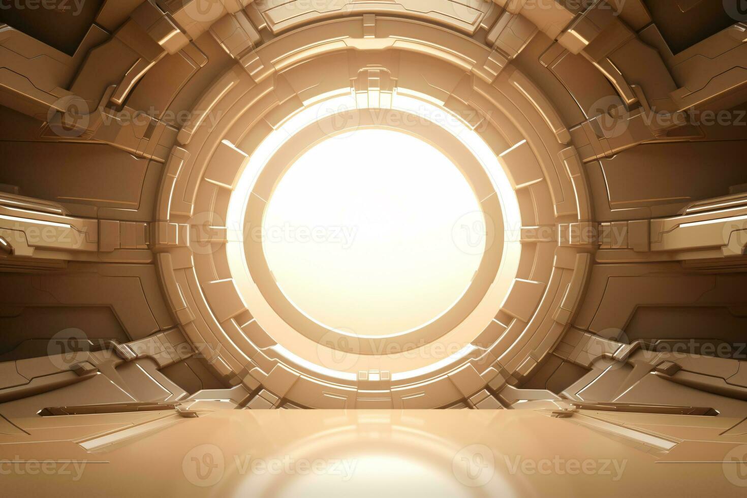 Beige futuristic technology style template background, AI Generative photo