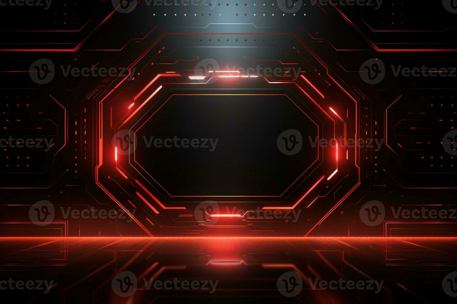 Red futuristic technology style template background, AI Generative photo