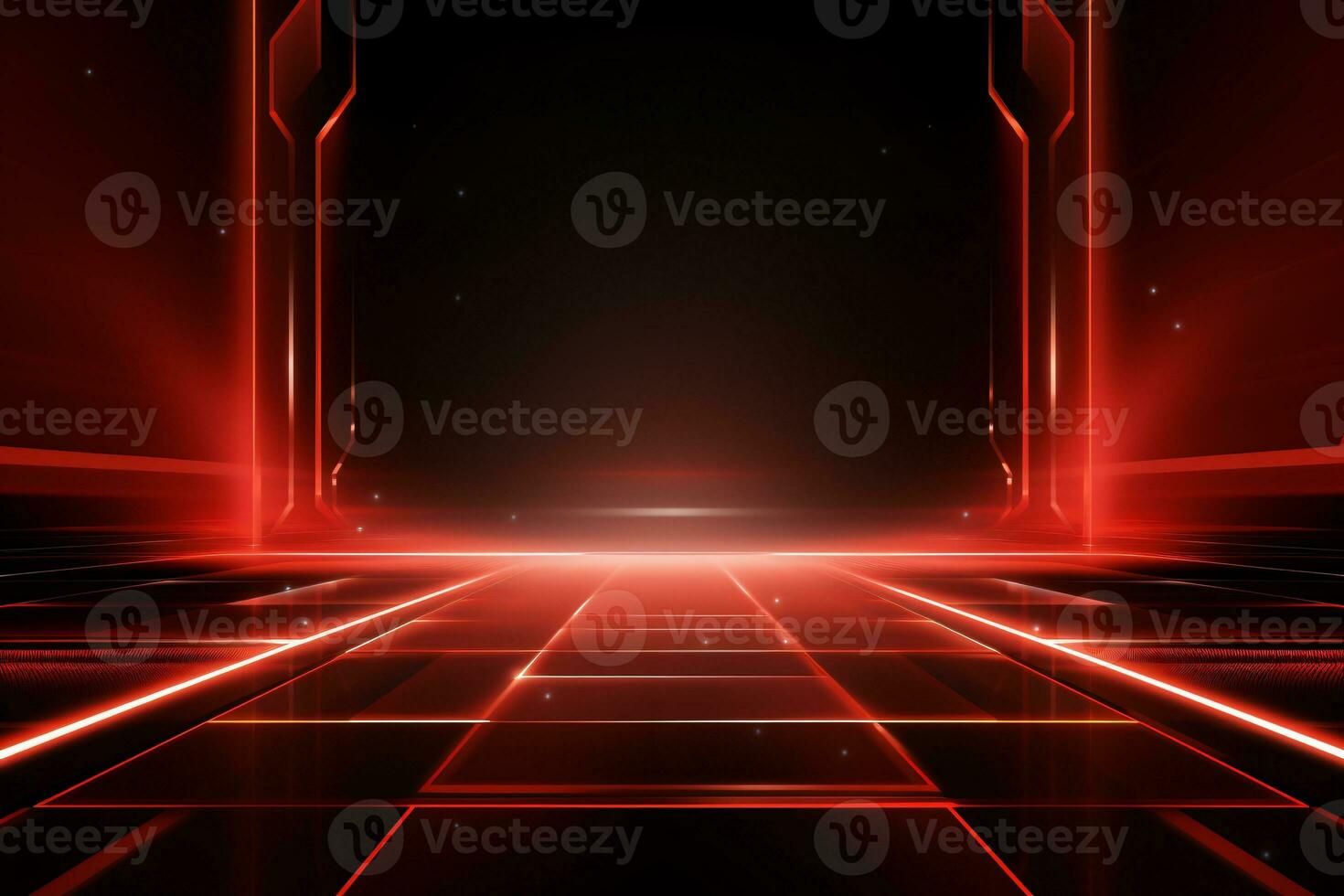 Red futuristic technology style template background, AI Generative photo