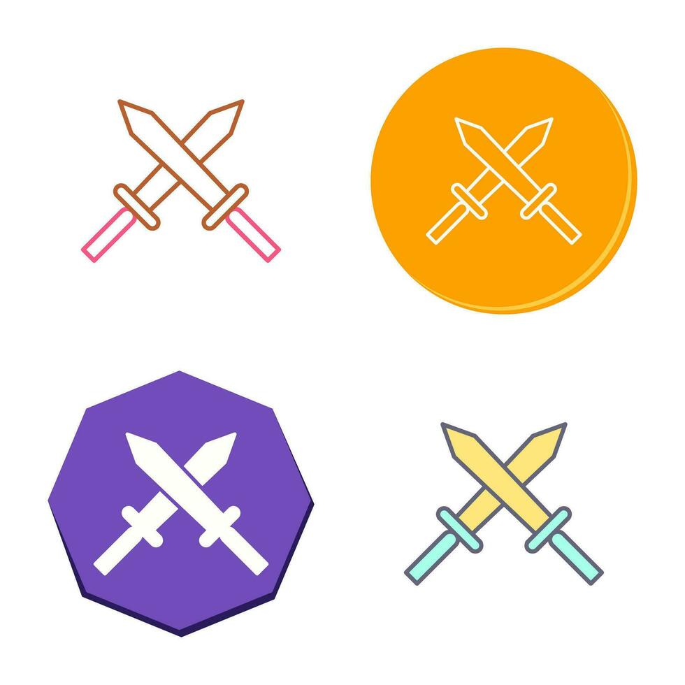 Unique Two Swords Vector Icon