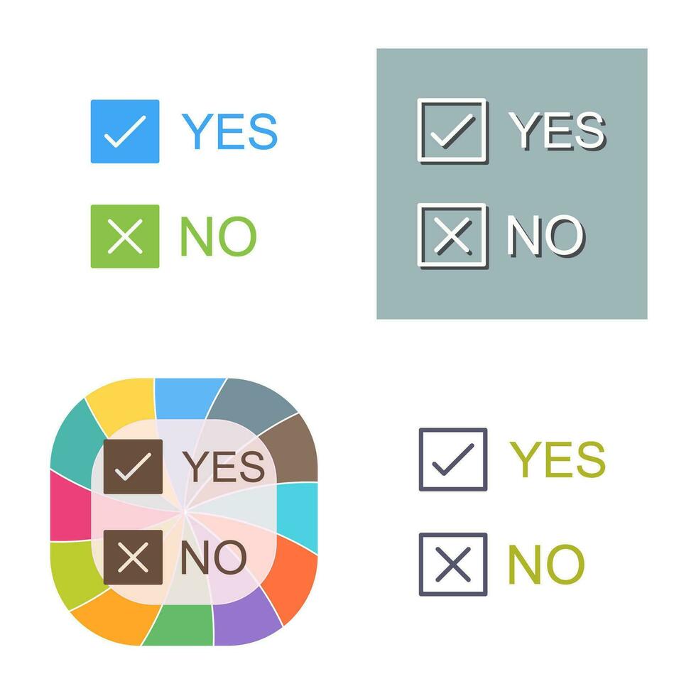Yes No Option Vector Icon