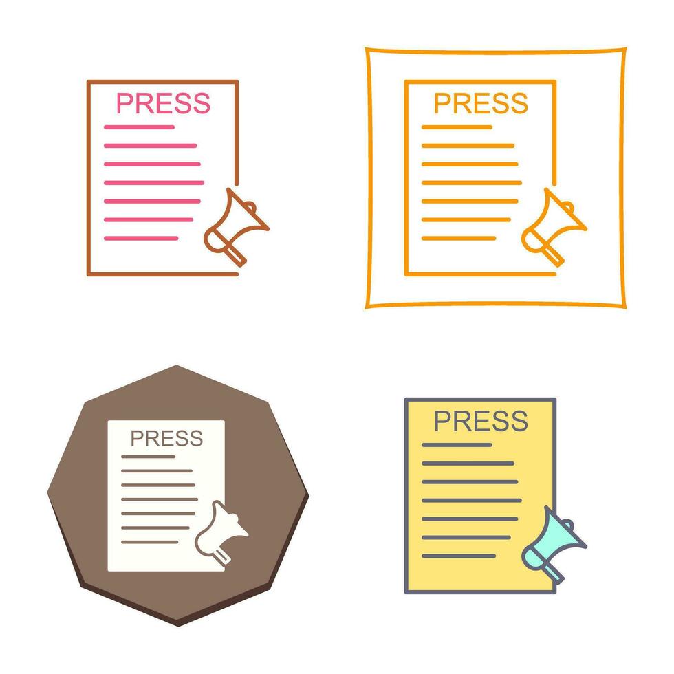 Unique Press Releases Vector Icon