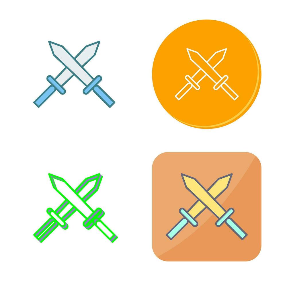 Unique Two Swords Vector Icon