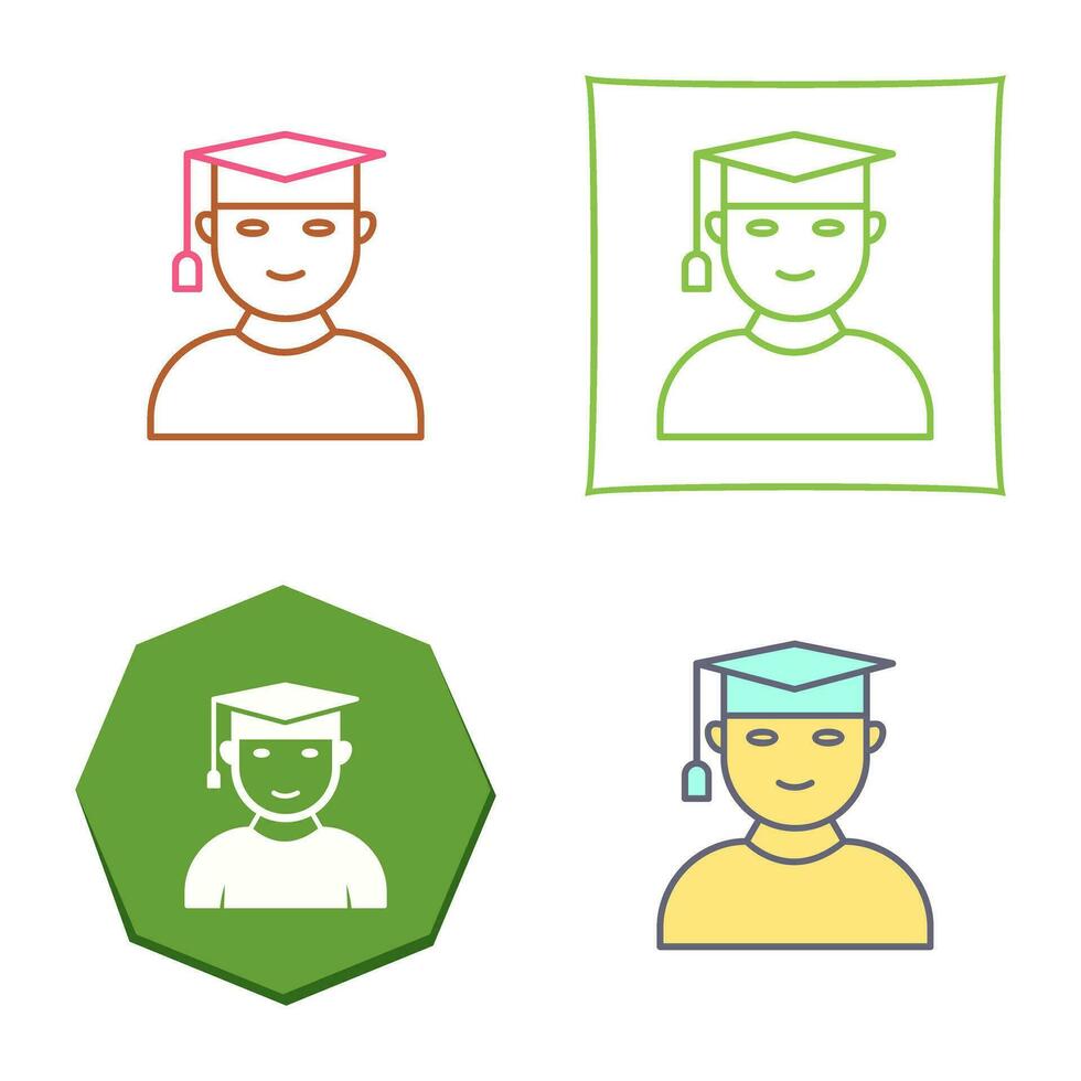 Unique Male Graduate Vector Icon