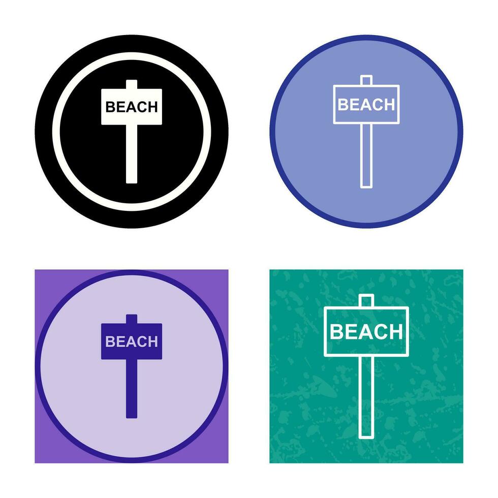 Beach Sign Vector Icon