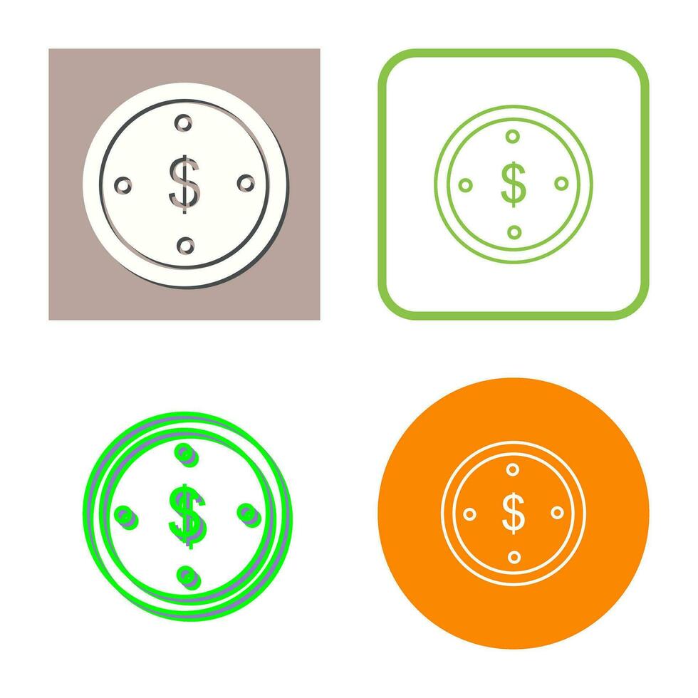 Dollar Coin Vector Icon