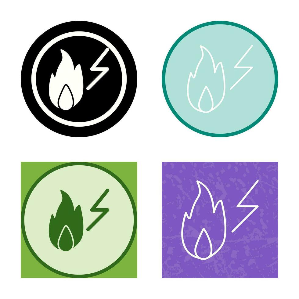 Unique Electricity Fire Vector Icon