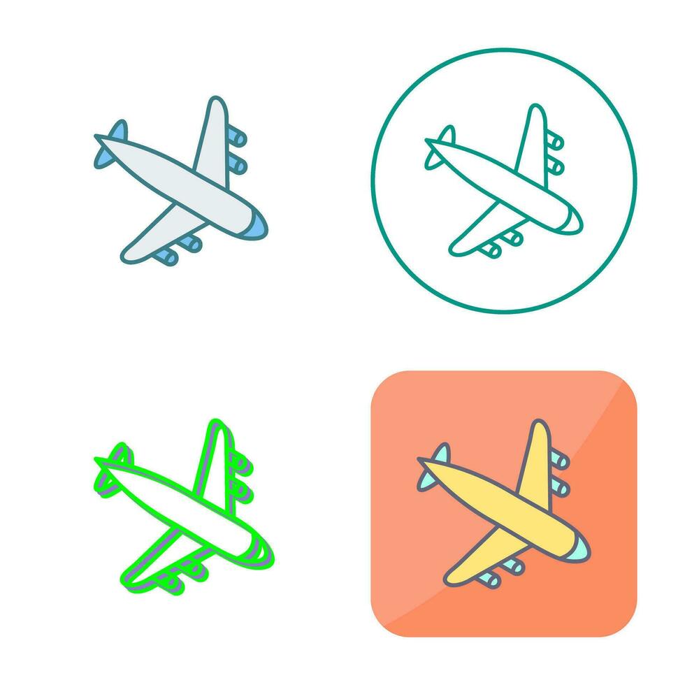 icono de vector de avión de aterrizaje