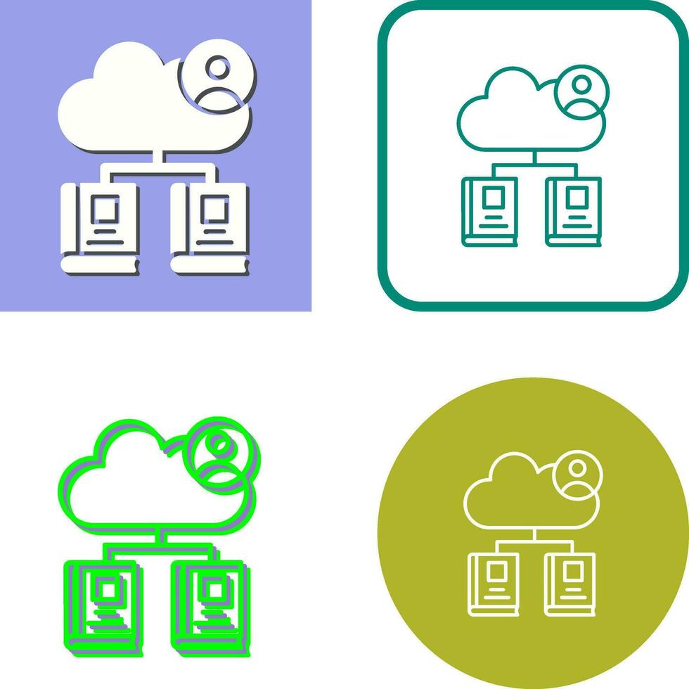 icono de vector de biblioteca de nube