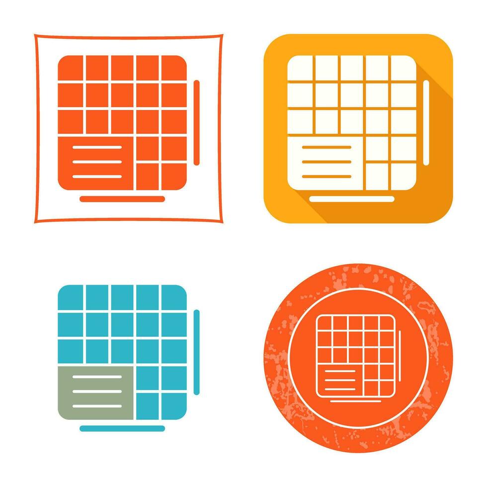 Table Data Vector Icon