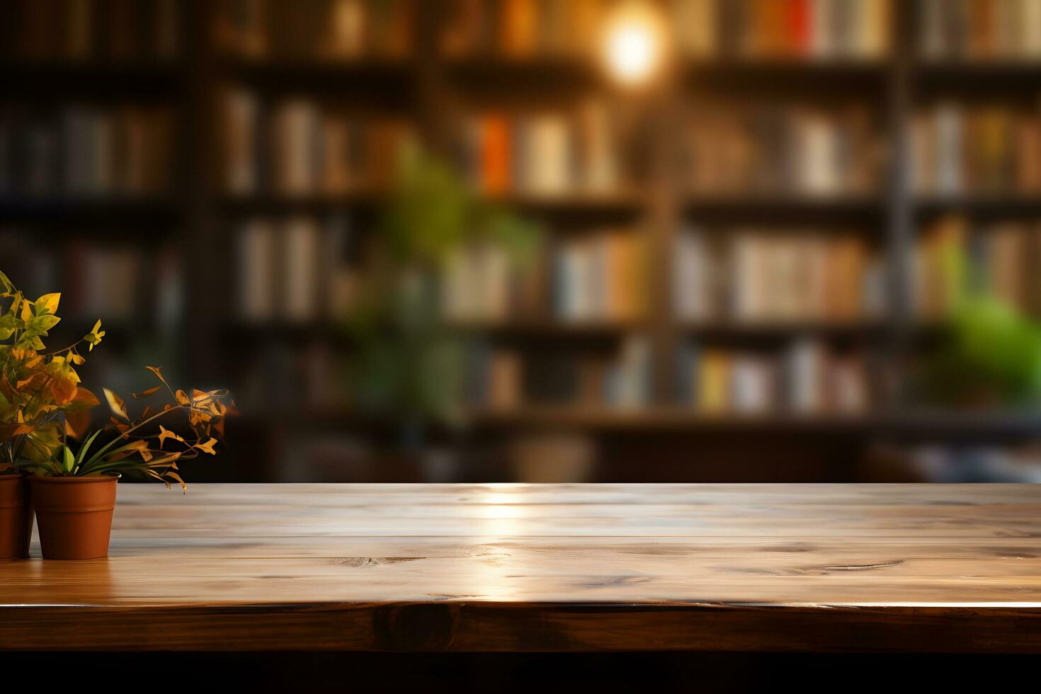 Library Inspired Background, Ideal for Product Showcase, ai generated photo