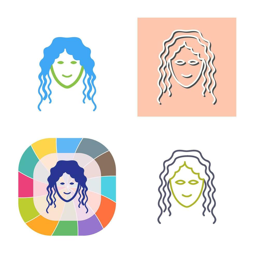 Hair Curly Vector Icon