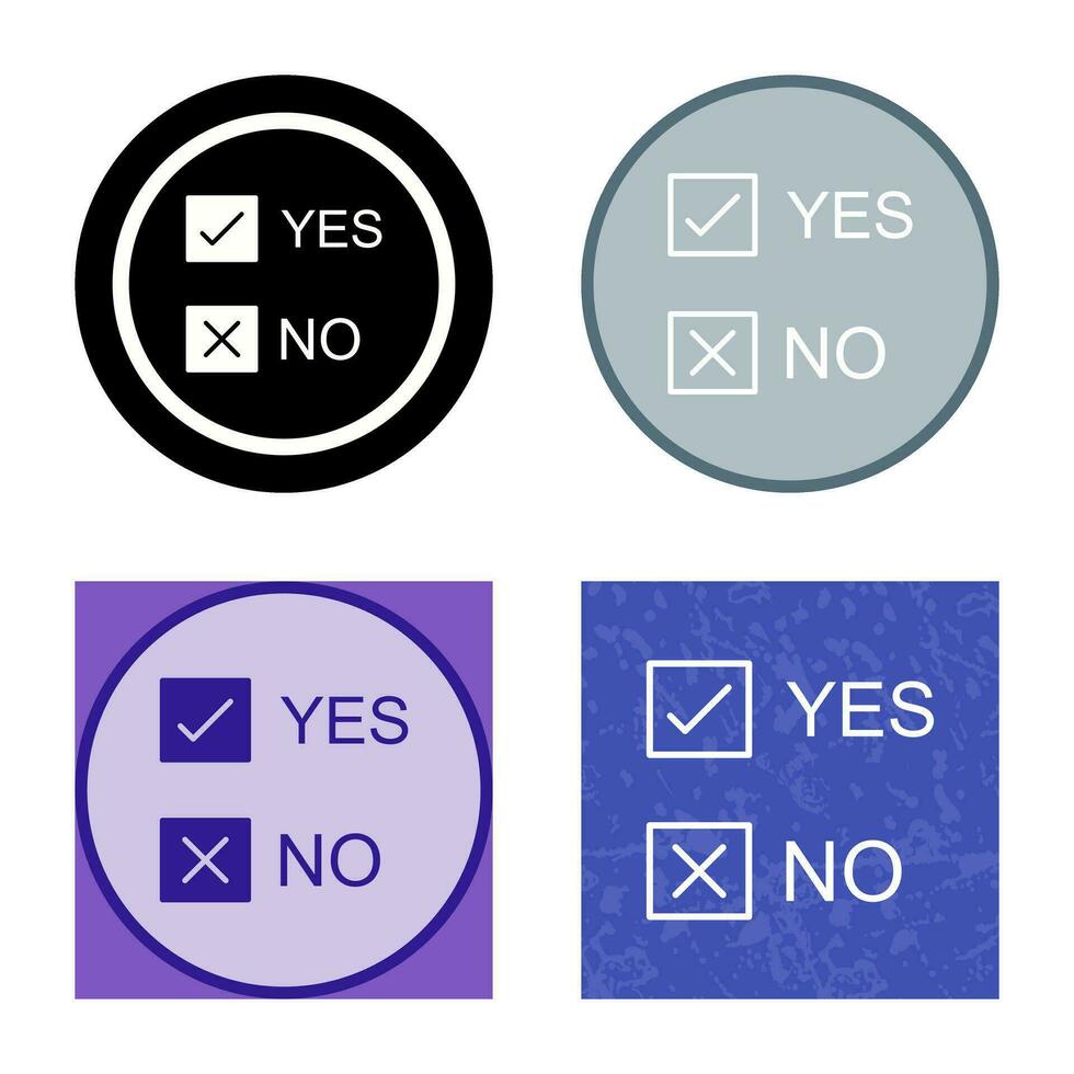 Yes No Option Vector Icon
