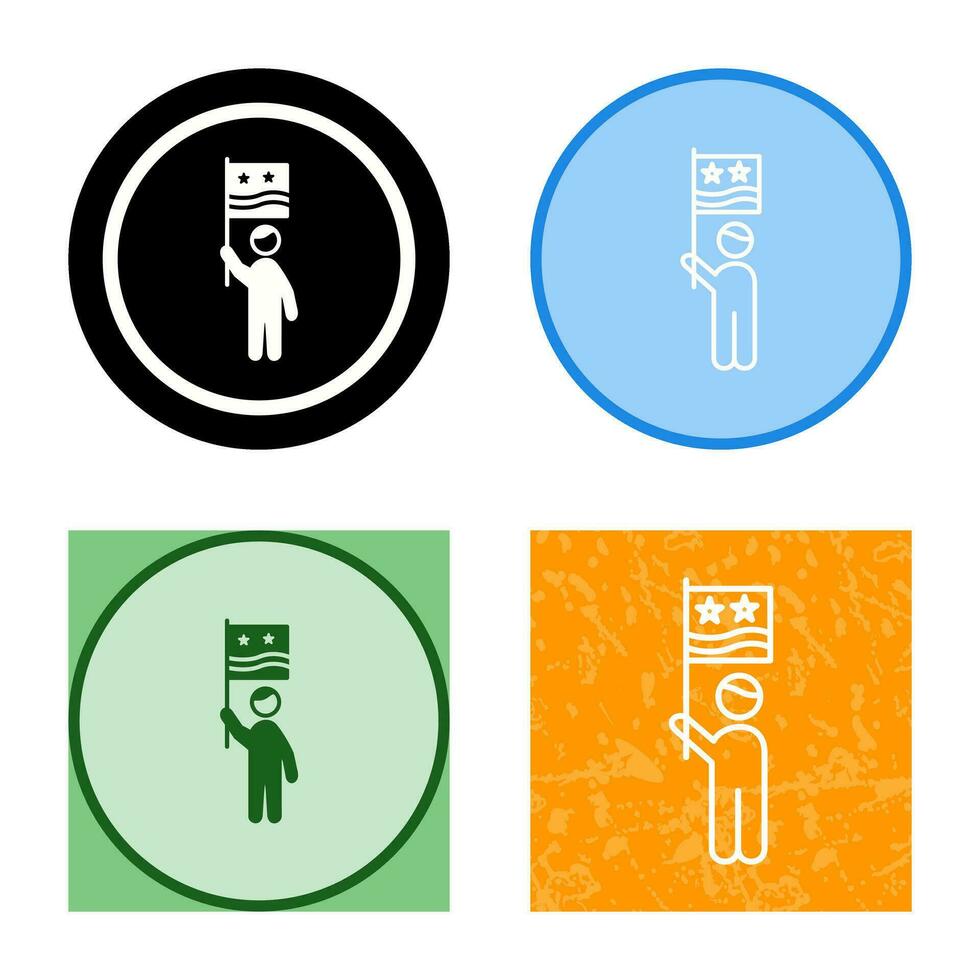 Raising Flag Vector Icon